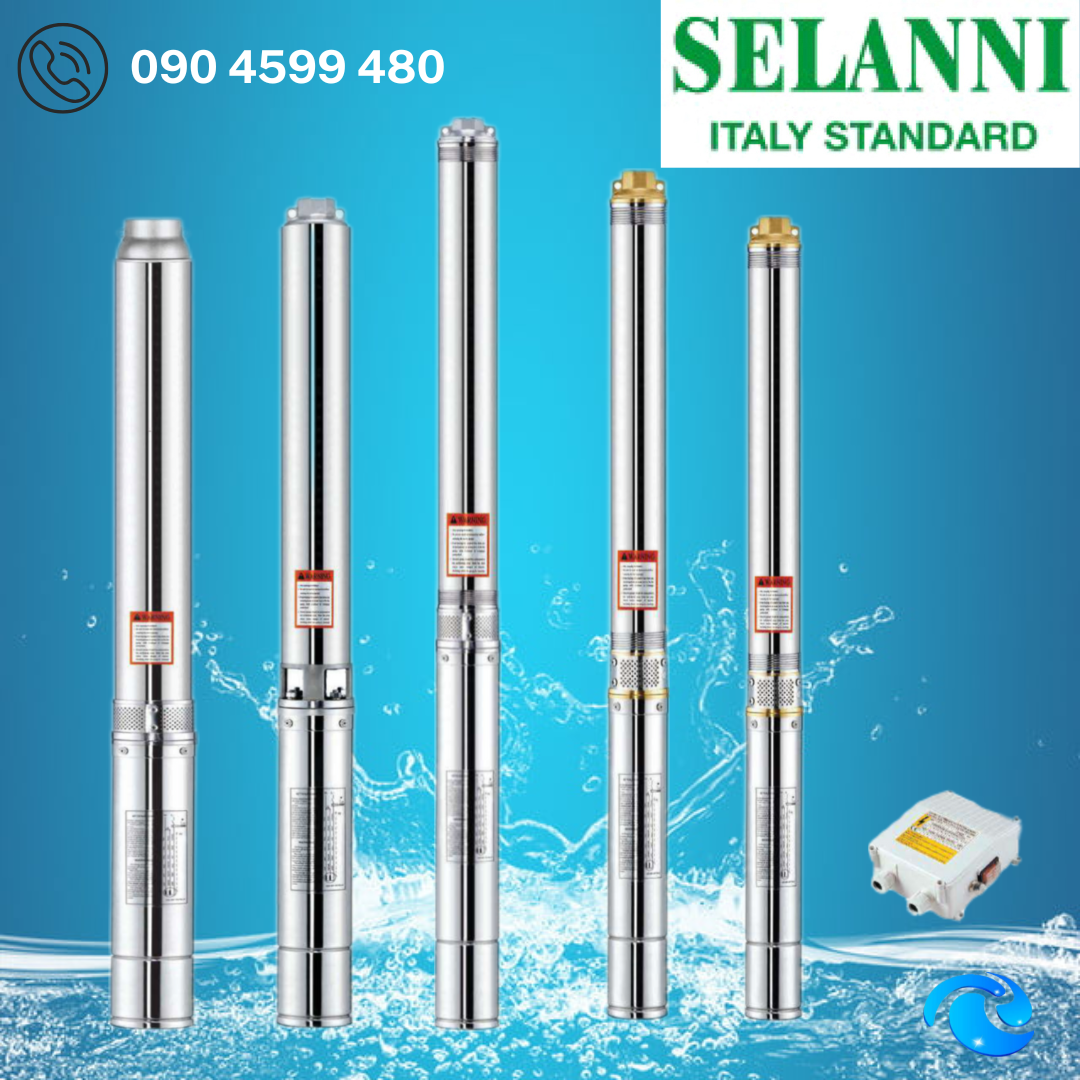 Bơm chìm giếng khoan Selanni 3inch 1.1kw
